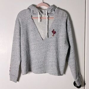 💫 PINK Victoria’s Secret Virginia Tech Hokies Hoodie Size Small V-Neck Cut-Out